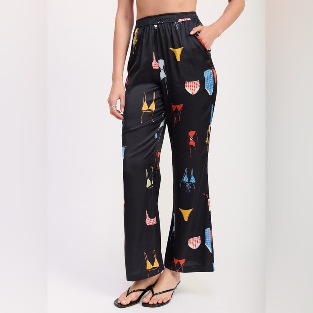 Bikini Print Satin Pants